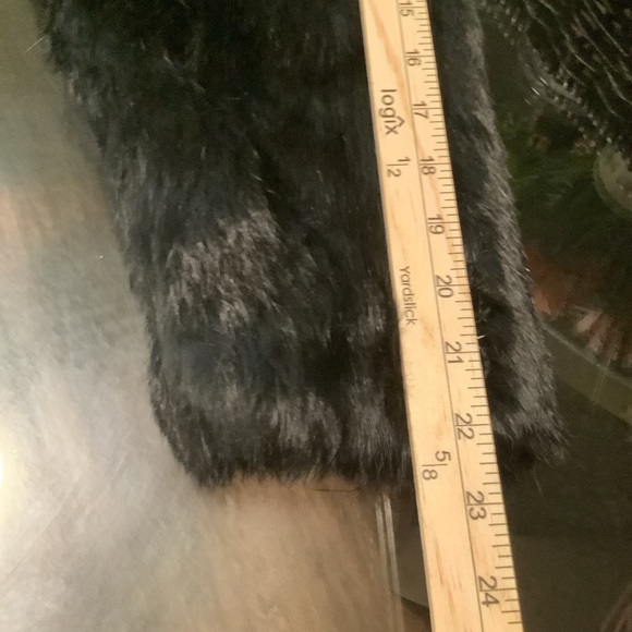 Mademolselle furs vintage L genuine black rabbit fur mob wife quiet luxury coat - Picture 12 of 14